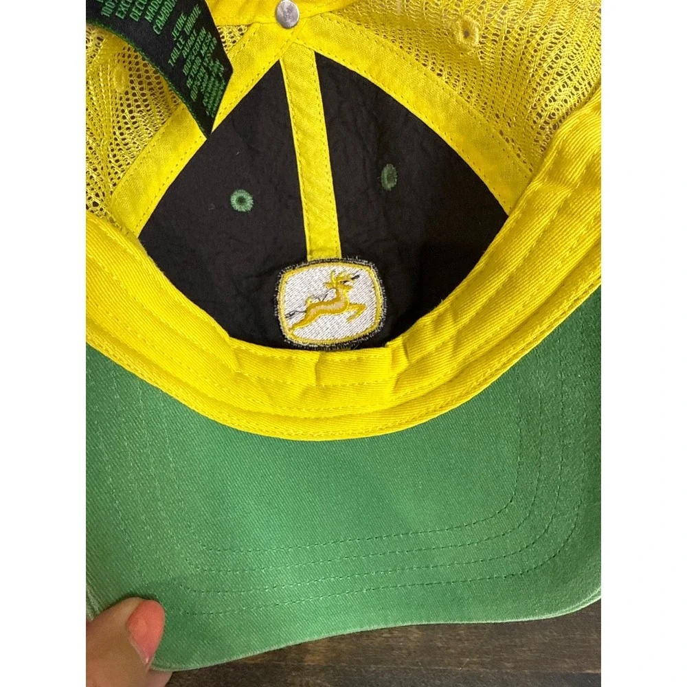John Deere Kids Youth Trucker Hat Green Yellow Mesh Snapback‎ Baseball Cap Logo